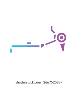 rowing machine color glyph icon for digital and print projects.  Minimal clean icons for apps and websites. Modern simple icons for UI UX and branding