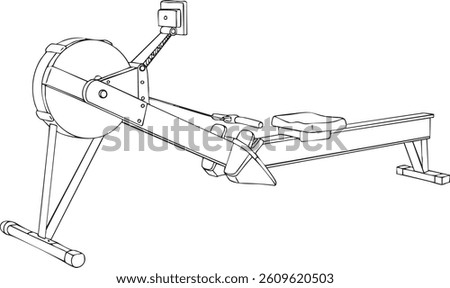 Rowing Machine Detailed Technical Drawing