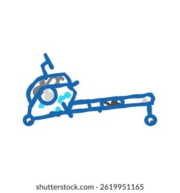 rowing machine fitness sport doodle icon sketch vector. rowing machine fitness sport sign. isolated symbol illustration