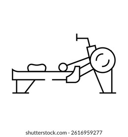 rowing machine fitness sport line icon vector. rowing machine fitness sport sign. isolated contour symbol black illustration