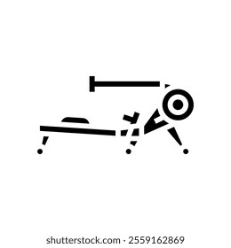 rowing machine fitness tool glyph icon vector. rowing machine fitness tool sign. isolated symbol illustration