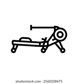 rowing machine fitness tool line icon vector. rowing machine fitness tool sign. isolated contour symbol black illustration