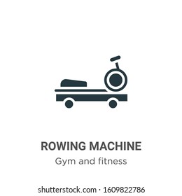 Rowing machine glyph icon vector on white background. Flat vector rowing machine icon symbol sign from modern gym and fitness collection for mobile concept and web apps design.