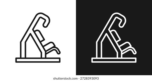 Rudermaschinensymbol im Stil einer schwarzen und weißen Linie