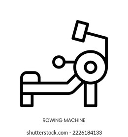 rowing machine icon. Line Art Style Design Isolated On White Background