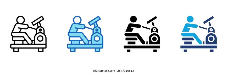 Rowing Machine icon Multi Style Vector Illustration