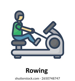 Rowing machine Vector Icon which can easily modify or edit

