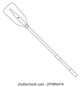 Rowing oar vector isolated. Boat oar. Outline drawing of plastic oar. Sport oar. Paddle
