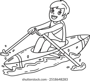 Rowing Oarsman in the Catch Position Isolated 