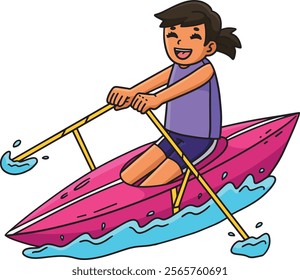 Rowing Oarswoman in the Drive Position Clipart
