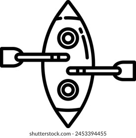 Rowing outline icon vector illustration