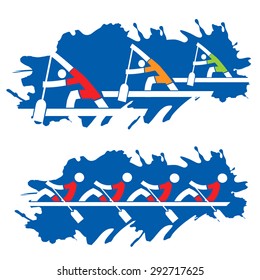 Rowing race
Rowing race on the grunge background. Vector illustration.
