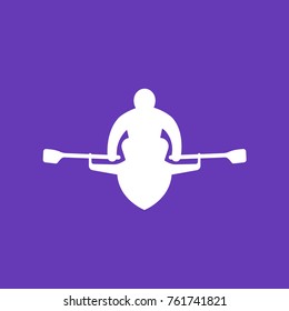 Rowing, rower vector icon