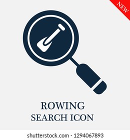 Rowing search icon. Editable Rowing search icon for web or mobile.