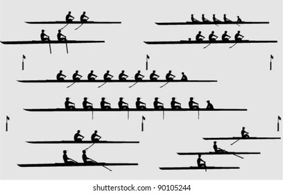 Rowing Silhouettes