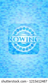 Rowing sky blue mosaic emblem