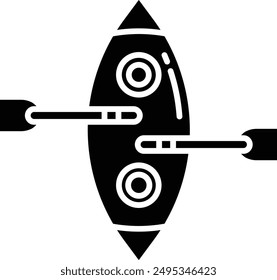 Rowing solid glyph vector illustration