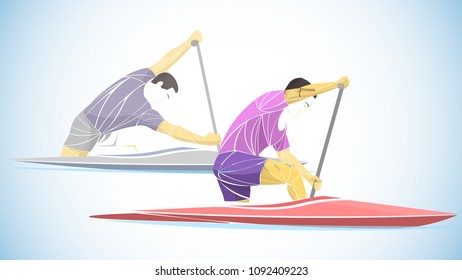 Rowing sport, canoeing, paddling. canoe and kayak