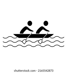 Rowing sport. Summer sports icons, vector pictograms for web, print and other projects. Sports icons for international sports championships or events.