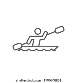 Rowing sport training vector icon symbol isolated on white background