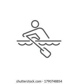 Rowing sport training vector icon symbol isolated on white background