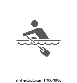 Rowing sport training vector icon symbol isolated on white background