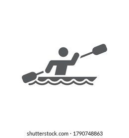 Rowing sport training vector icon symbol isolated on white background