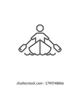 Rowing sport training vector icon symbol isolated on white background