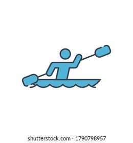 Rowing sport training vector icon symbol isolated on white background