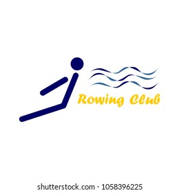 Rowing sport vector emblem image