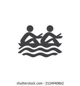 Rowing sport vector icon. filled flat sign for mobile concept and web design. Team rowing glyph icon. Symbol, logo illustration. Vector graphics