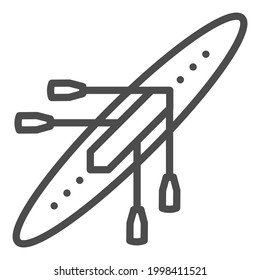 Rowing, square line vector icon.