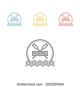 Rowing team logo. Vector emblem