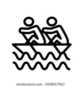 rowing Vector Line Icon Design
