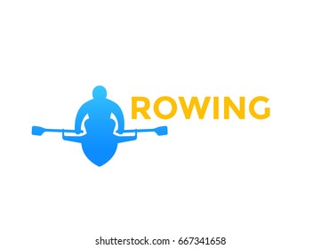 Rowing, vector logo element, icon