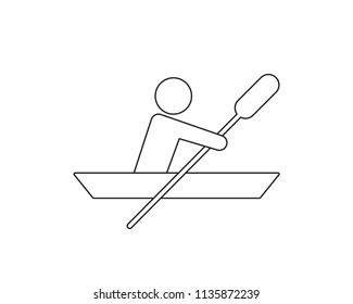 Rowing vector web icon isolated on white background, EPS 10,  top view