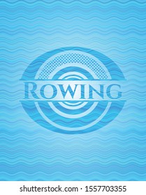 Rowing water wave representation emblem. Vector Illustration. Detailed.