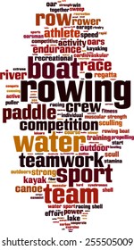 Rowing word cloud concept. Vector illustration