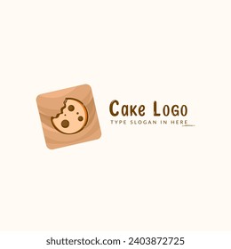 rown Cookie Baker with love logo design