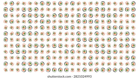 rows of bowls filled with vibrant seafood salad containing shrimp avocado cucumber and herbs on white surface