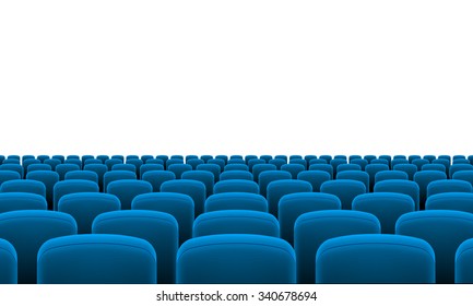 Rows Of Cinema Or Theater Blue Seats