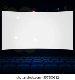 Rows of Cinema or Theater Blue Seats