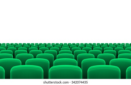 Rows of Cinema or Theater Green Seats
