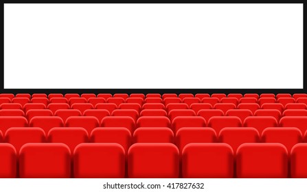 Rows of Cinema or Theater Seats. Illustration 