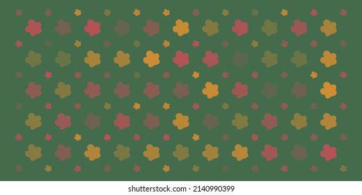 Rows of Colorful Flowers - Vintage Style Texture, Seamless Floral Pattern Background, Design Element in Editable Vector Format
