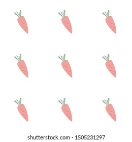 Rows of coloured isolated carrots background