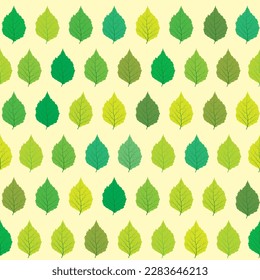 Rows of green leaves seamless pattern