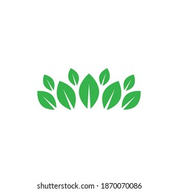 Rows of green leaves. Vector drawing
