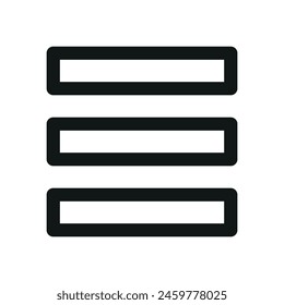 Rows isolated icon, layouts list linear icon, category list view outline vector icon with editable stroke