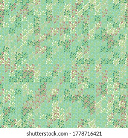 Reihen aus Zierblättern nahtlose Vektormuster. Dekoratives botanisches Oberflächendesign für Stoffe, Texturen, Hintergründe, Textilien, Schreibwaren. Scrapbooking, Geschenkverpackung und Verpackung.